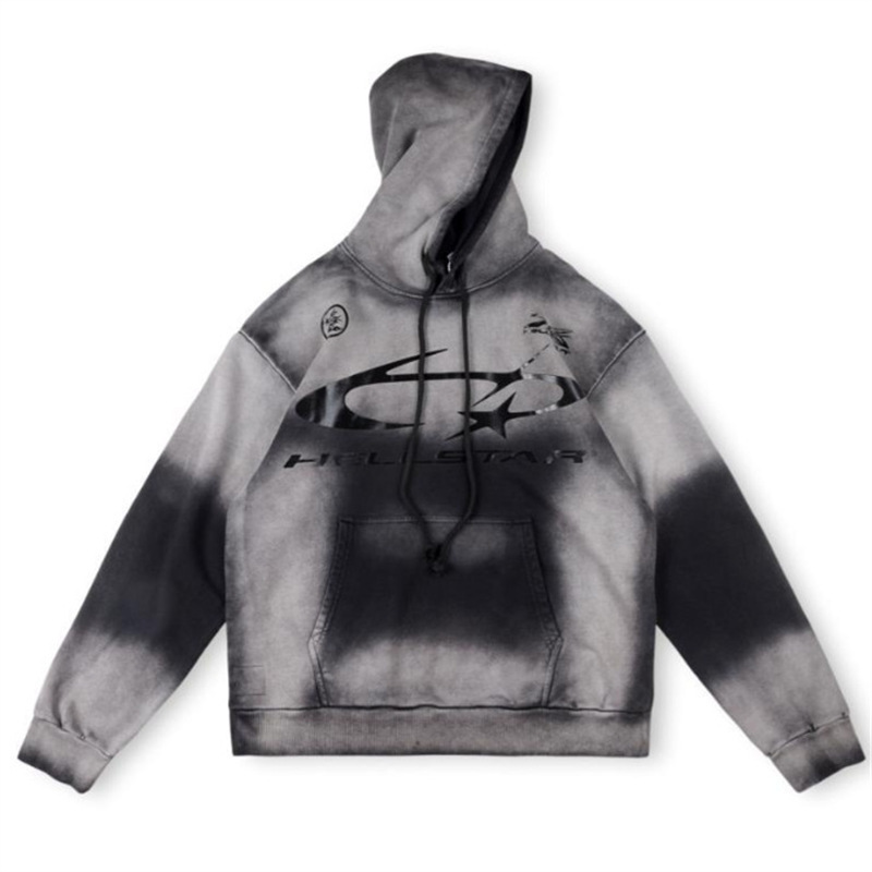 新欧潮牌Hellstar Studios Hoodie拉链洗水做旧连帽卫衣男女同款|undefined