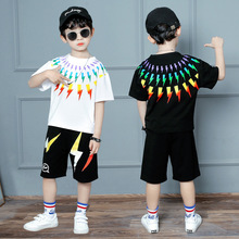 童装男童2023新款夏装儿童宽松短袖t恤套装男孩洋气运动夏季衣服