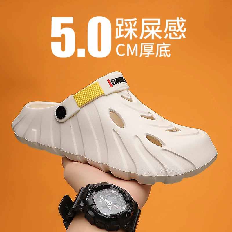 Мужская летняя обувь Croc, нескользящая, износостойкая, на мягкой подошве, легкие молодежные спортивные тапочки из ЭВА на толстой подошве