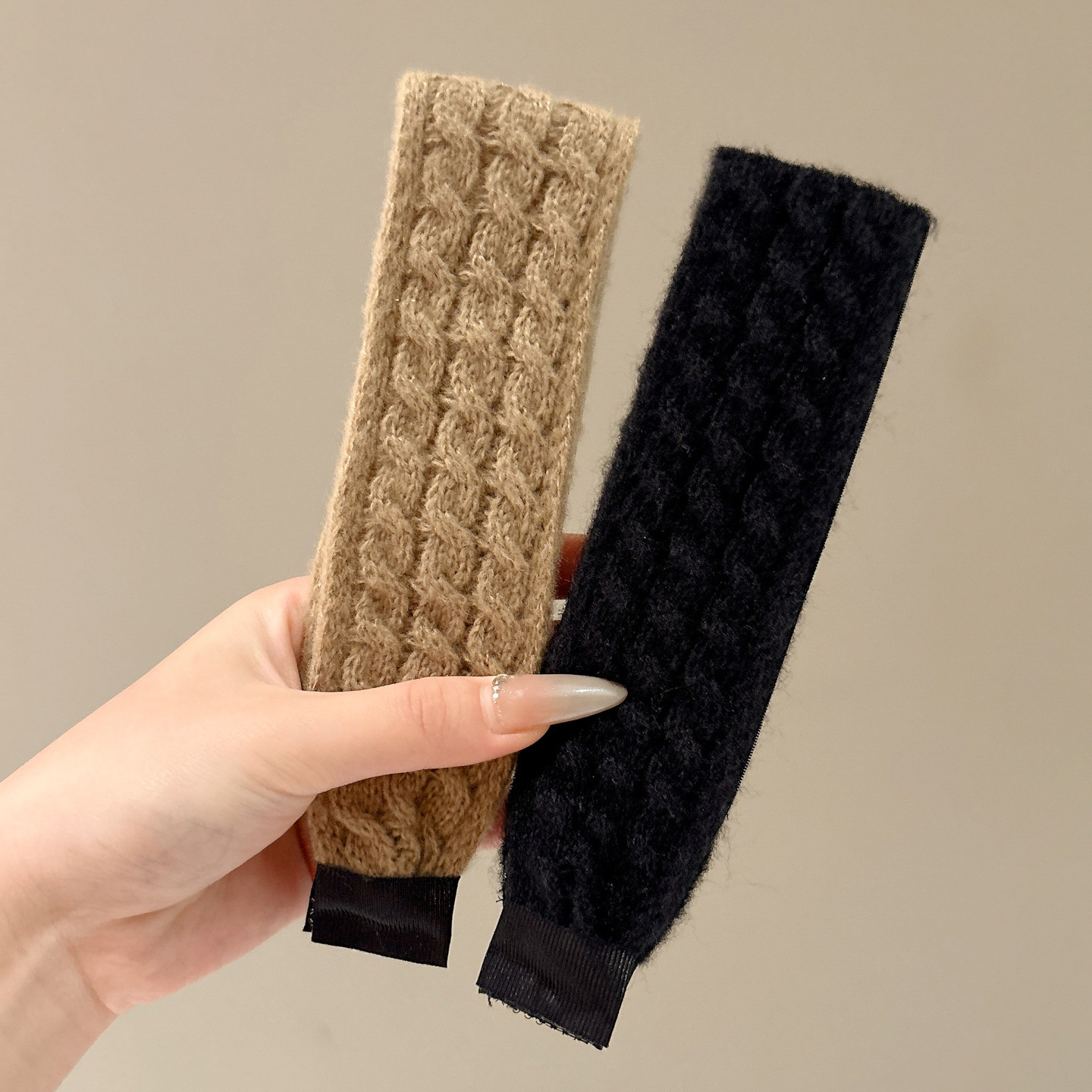 Fijación de lana de punto de peluche pegatinas de cabello Velcro postos de lavado de la cara correa de cabello para mujeres acabado de cabello pegatinas de artefactos