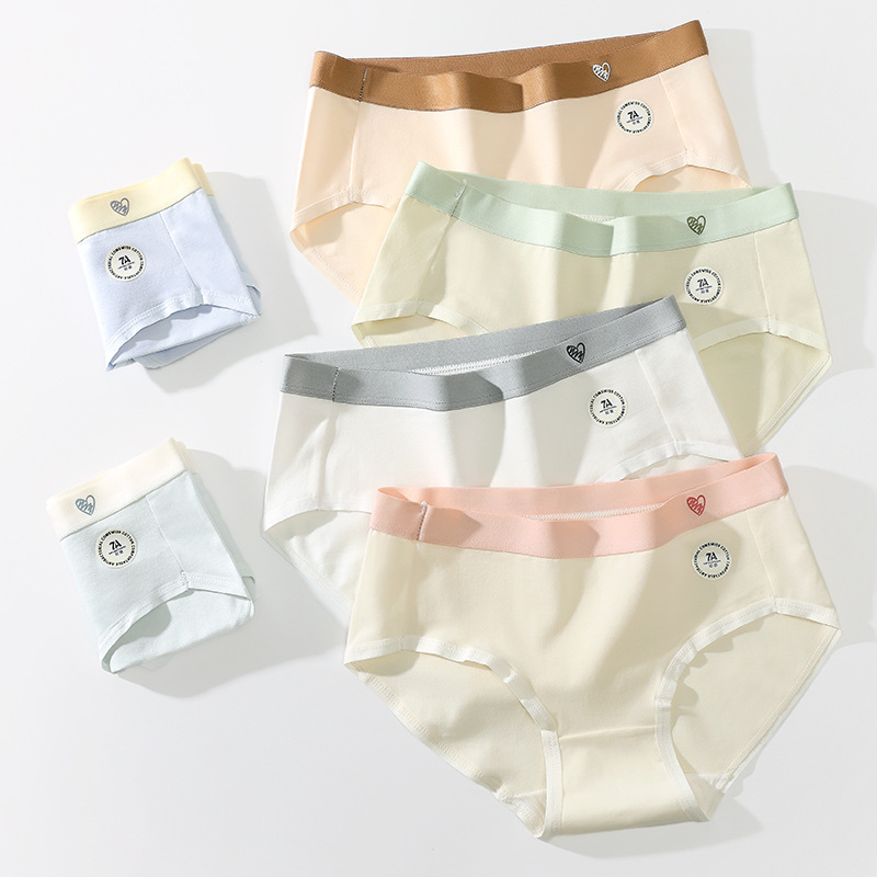 Pure Cotton Underwear for Women, Breathable, Pure Cotton, Antibacterial Crotch, Mid-Waist, Hip-Hugging, Simple, Seamless, Young Girl Student Briefs, Temu