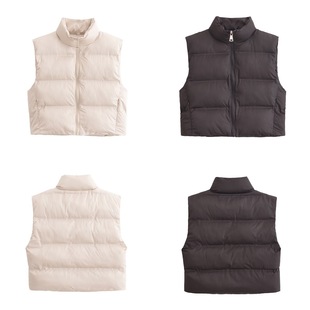 Cross-border Europe and America Amazon Pressure Glue Sleeveless cotton-padded jacket Vest Jacket 2025 Spring New Women's A769047