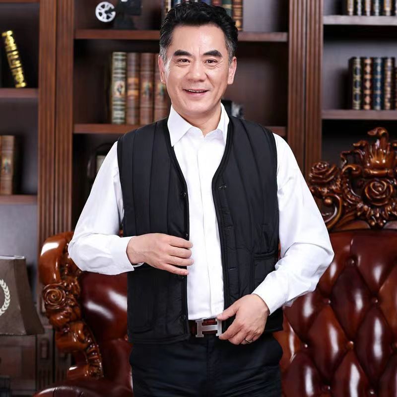 Cotton Men's Vest, Thickened and Warm, Loose-Fitting Large Size Autumn and Winter Vest for Dad, Wholesale for Middle-Aged and Elderly People Cotton Men's Vest, Thickened and Warm, Loose-Fitting Large Size Autumn and Winter Vest for Dad, Wholesale for Middle-Aged and Elderly People