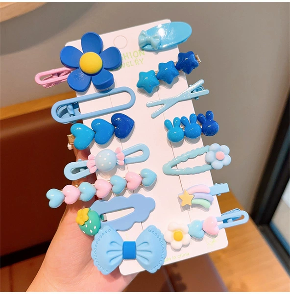 28# Dopamine Blue Hairpins 14-piece Set [Sealing]