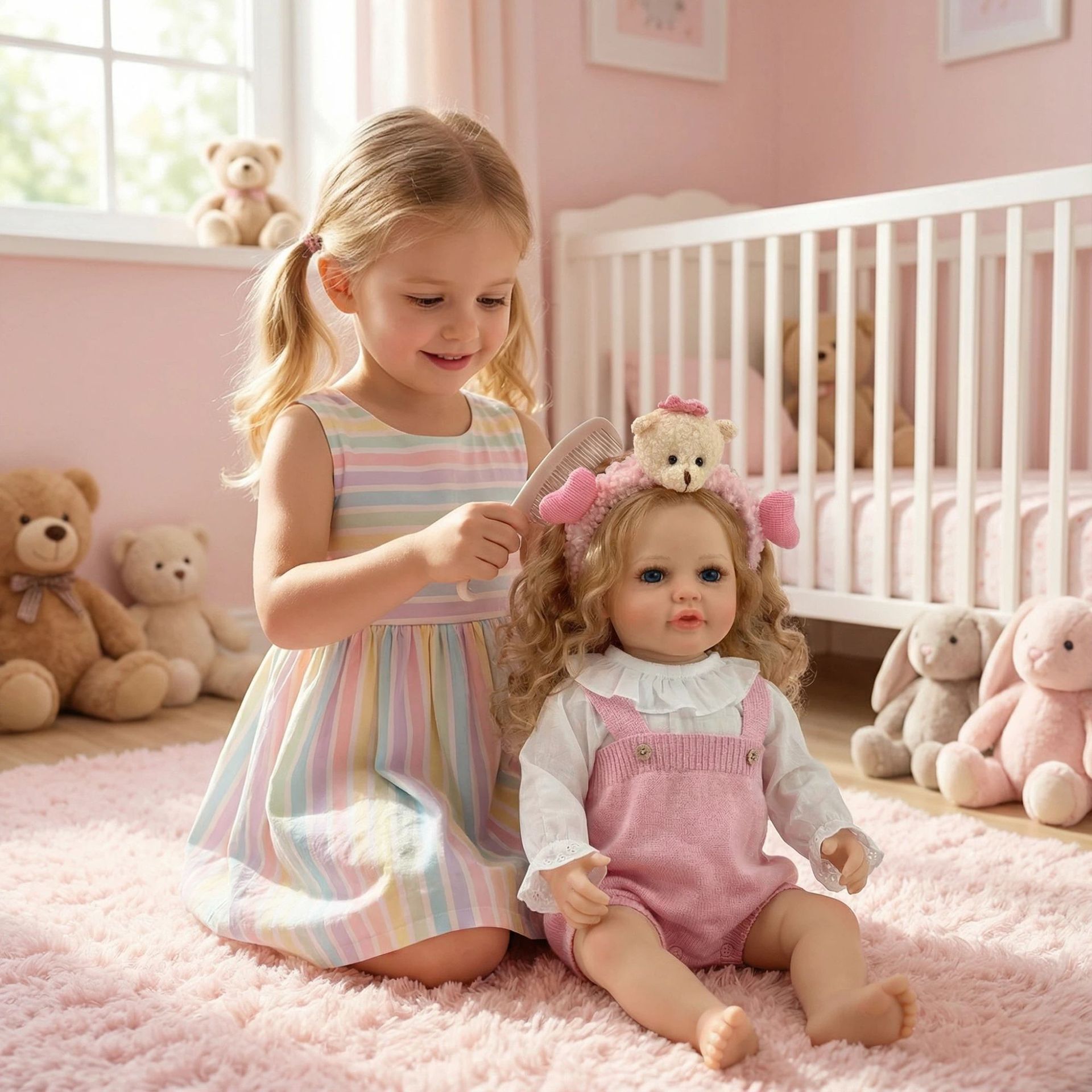 NPK22inch correa suéter en polvo Betty simulación muñeca renacida para acompañar a los niños regalos de vacaciones