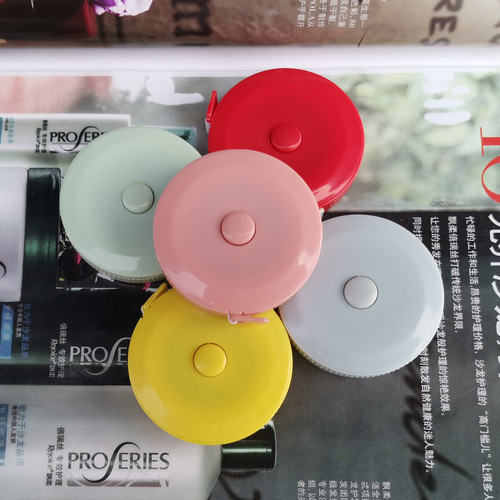 Manufacturer's creative gift automatic shrinking tape 1.5m tape measure colorful plastic round tape measure wholesale can be customized with logo