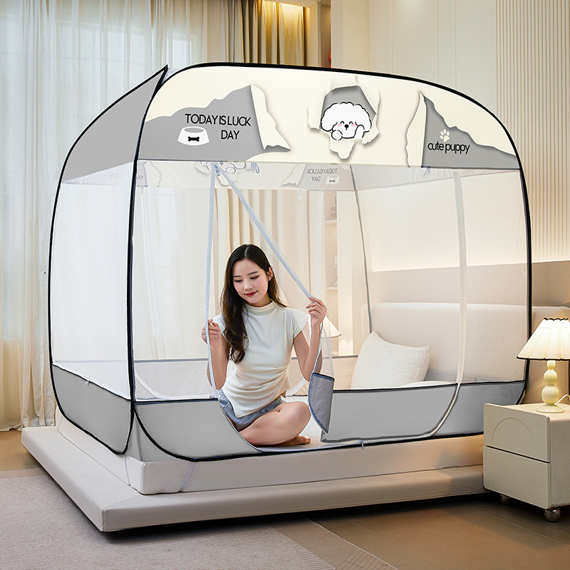 Sin mosquiteros instalados, mosquiteros de Mongolia, mosquiteros de tres puertas, mosquiteros desmontables con cremallera superior a prueba de polvo al por mayor