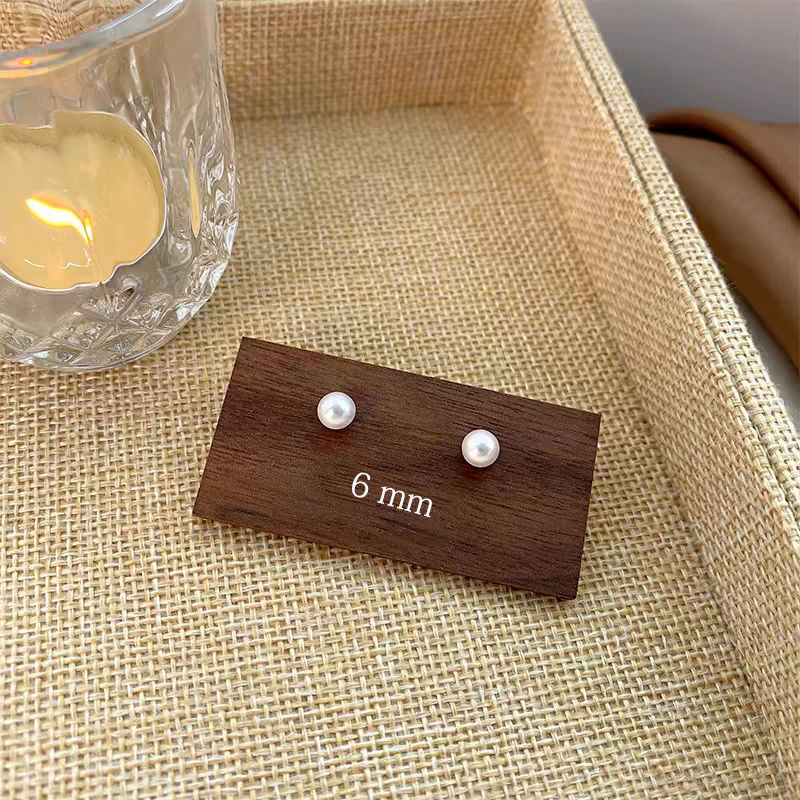 1#진주 귀걸이-6mm