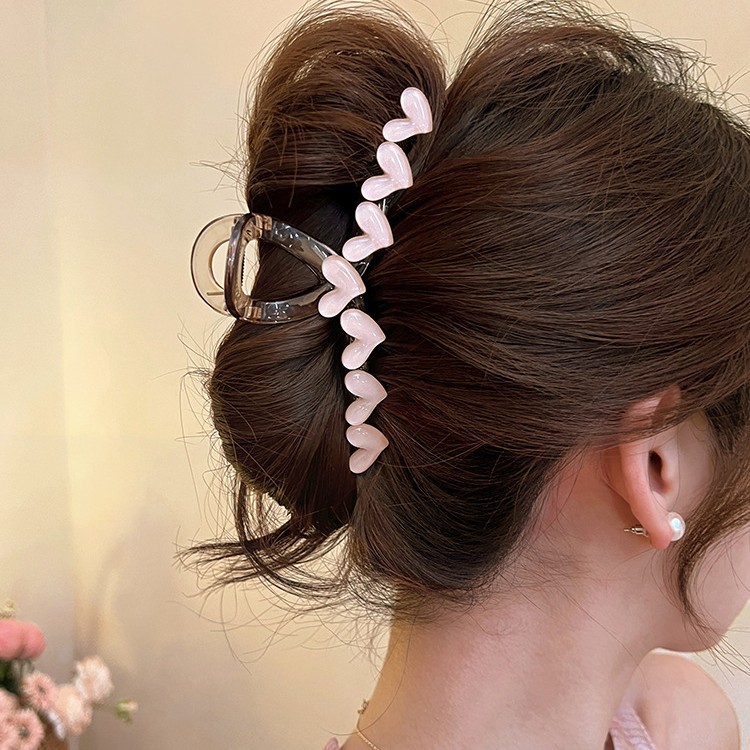 韓国アクリルグリッパー女性用 2025 新しい大型ヘアグリッパー、髪のボリュームが多め、高級感のある後頭部シャーククリップヘッドバンド|undefined
