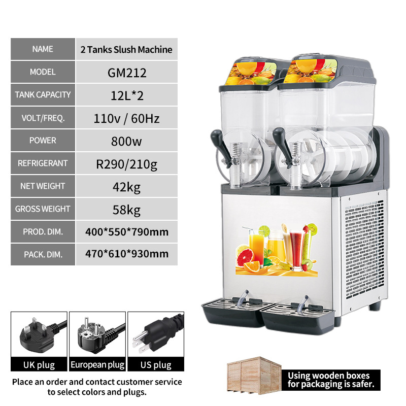 Máquina de nieve 110V / 220V Commercial Cafetería de un solo cilindro, dos cilindros, tres cilindros, máquina de derretimiento de nieve batido máquina de refrigeración automática