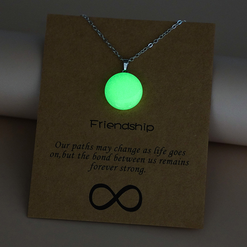 Europe and America Cross Border Hot Sale Luminous Pendant Necklace Arrow Water Drop Love Cross Hollow out Noctilucent Necklace Women