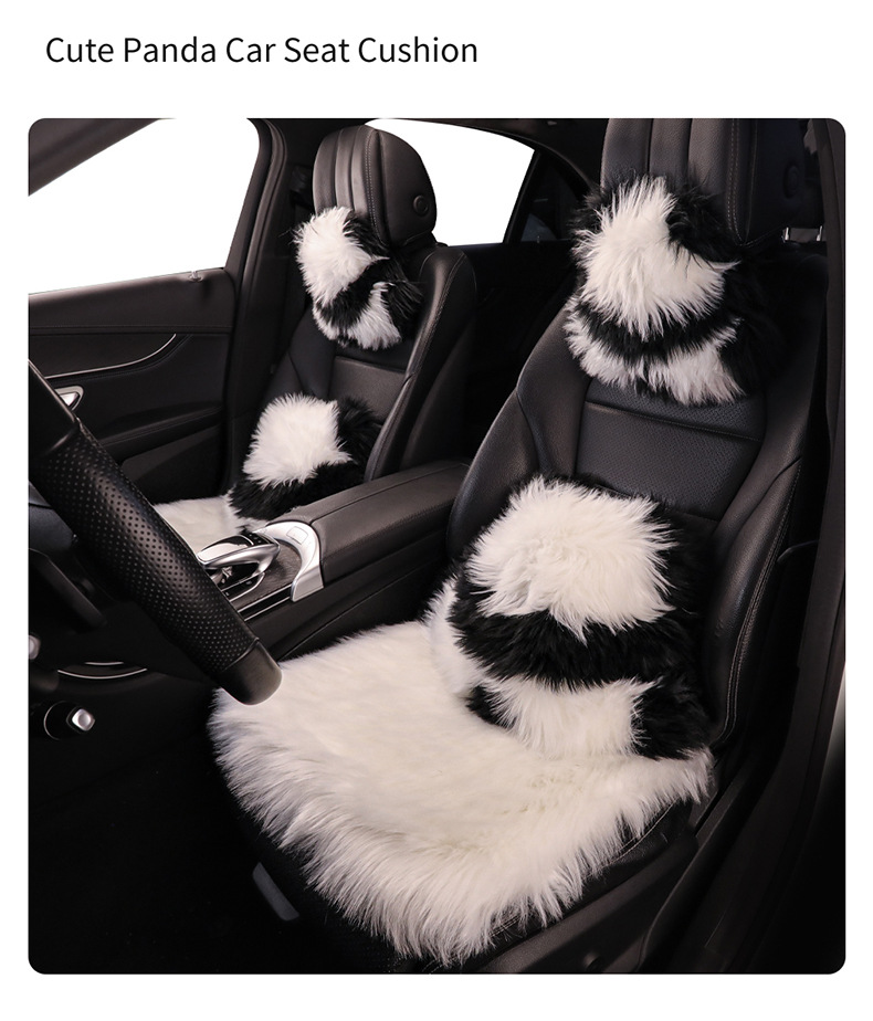Cross-Border Long-Haired Panda Pillow Car Plush Cushion Chair Cushion Internet Celebrity Cute Red Panda Winter