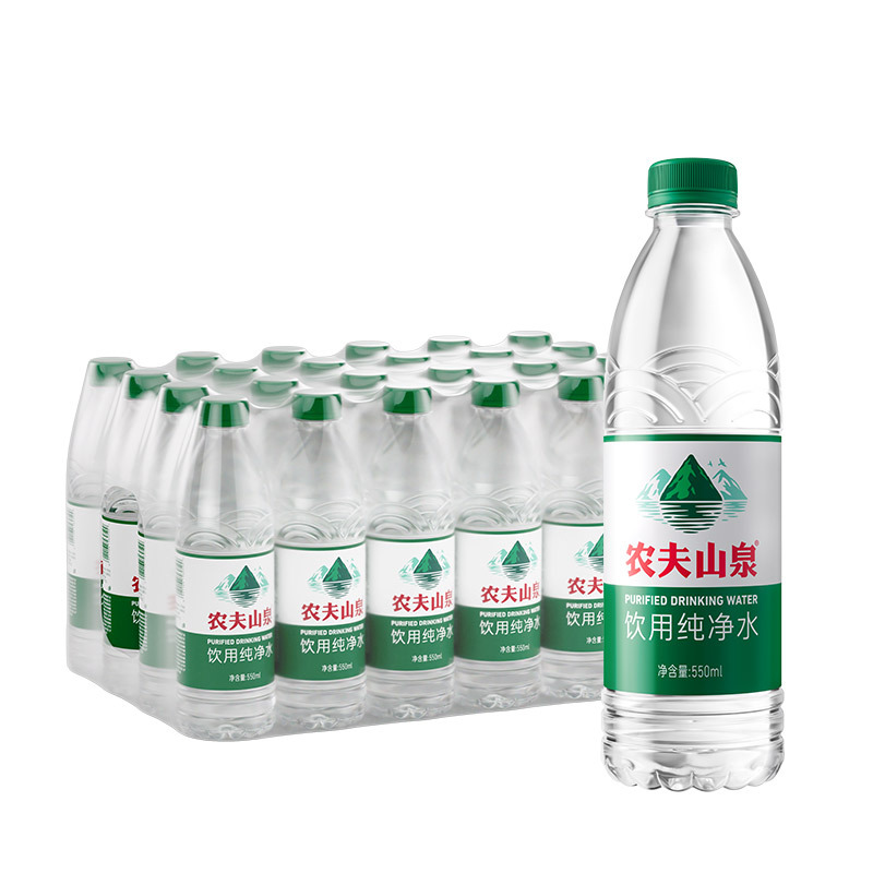 农夫山泉饮用水550ml*12瓶纯净水绿瓶有点甜12瓶/24瓶泡茶饮用水