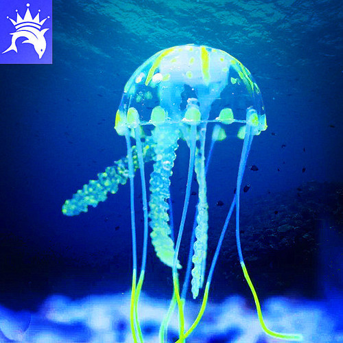 Fish tank jellyfish decorative landscaping, Zhiyang jellyfish, simulated lighthouse jellyfish, aquarium silicone luminous jellyfish, foreign trade