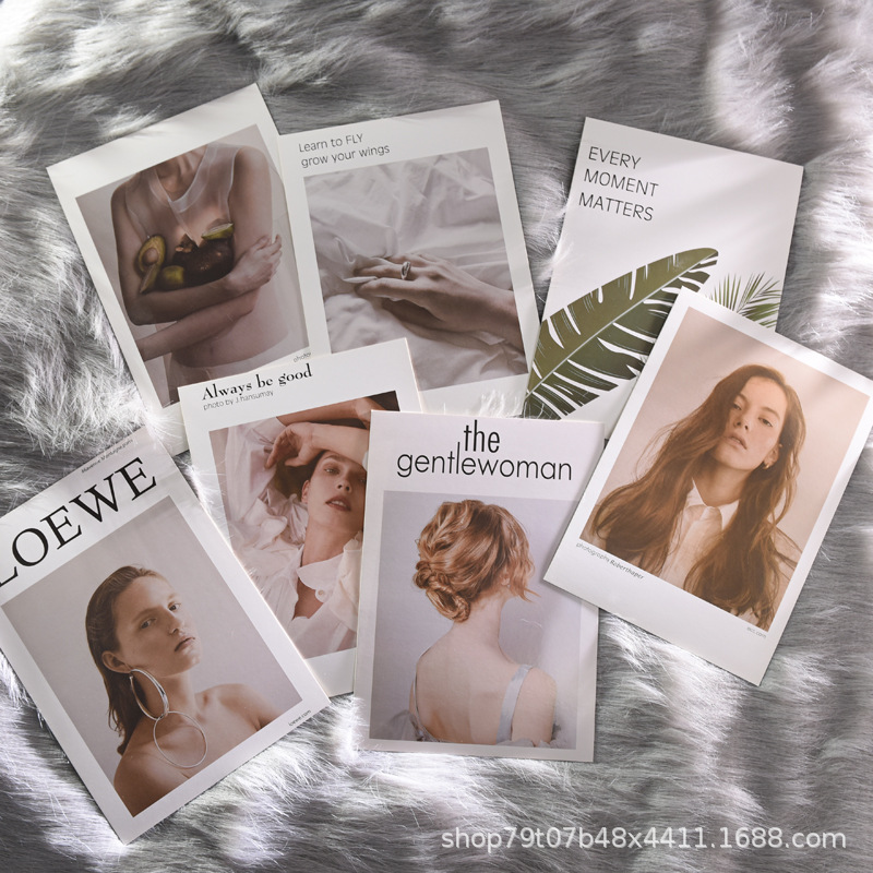 Serie de portadas de revistas de estilo ins, juego de tarjetas, decoración de paredes, accesorios de fotografía de estilo europeo y americano image 4