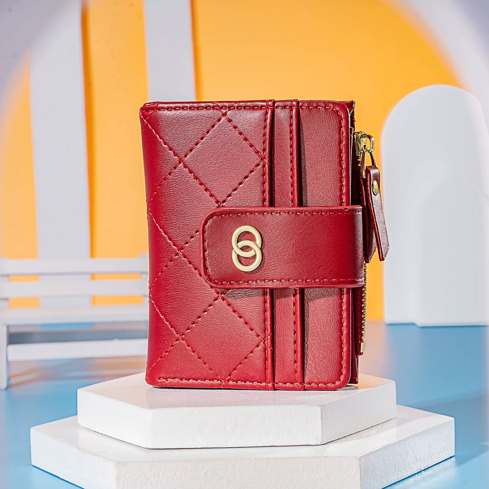 Классический короткий универсальный кошелек с молнией, стиль Chanel, стиль Korea, (), оптом