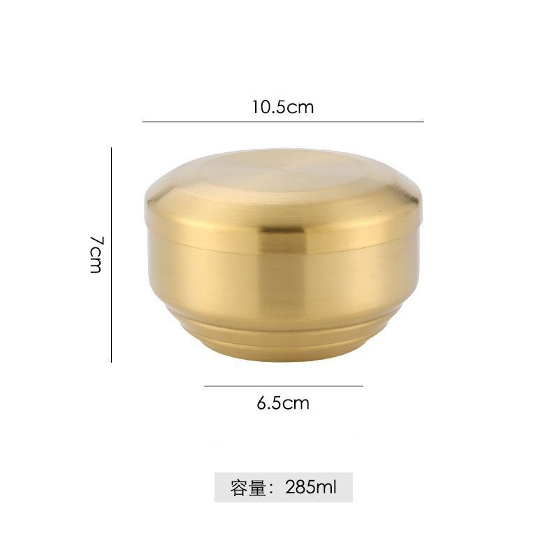 10.5cm 황금 한국 밥 그릇 (뚜껑 포함)
