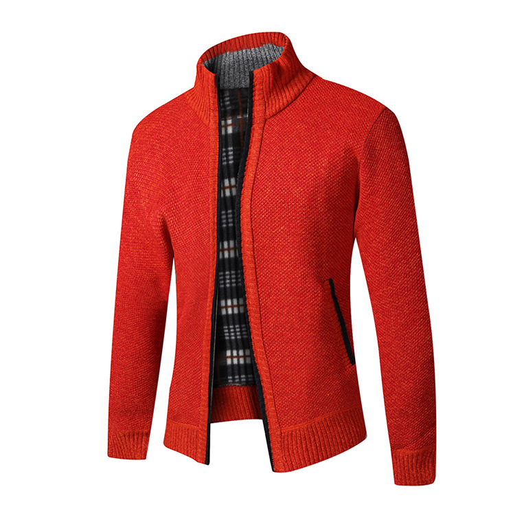 Herren Strickjacke Für Herbst Winter Gefüttert Mit Stehkragen_voghion.com