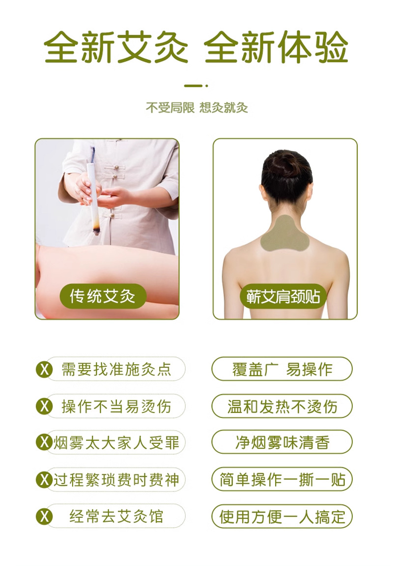 Qiyitang Shoulder and Neck Patch Qichun Mugwort Herbal Patch 12 Patches per Box in use