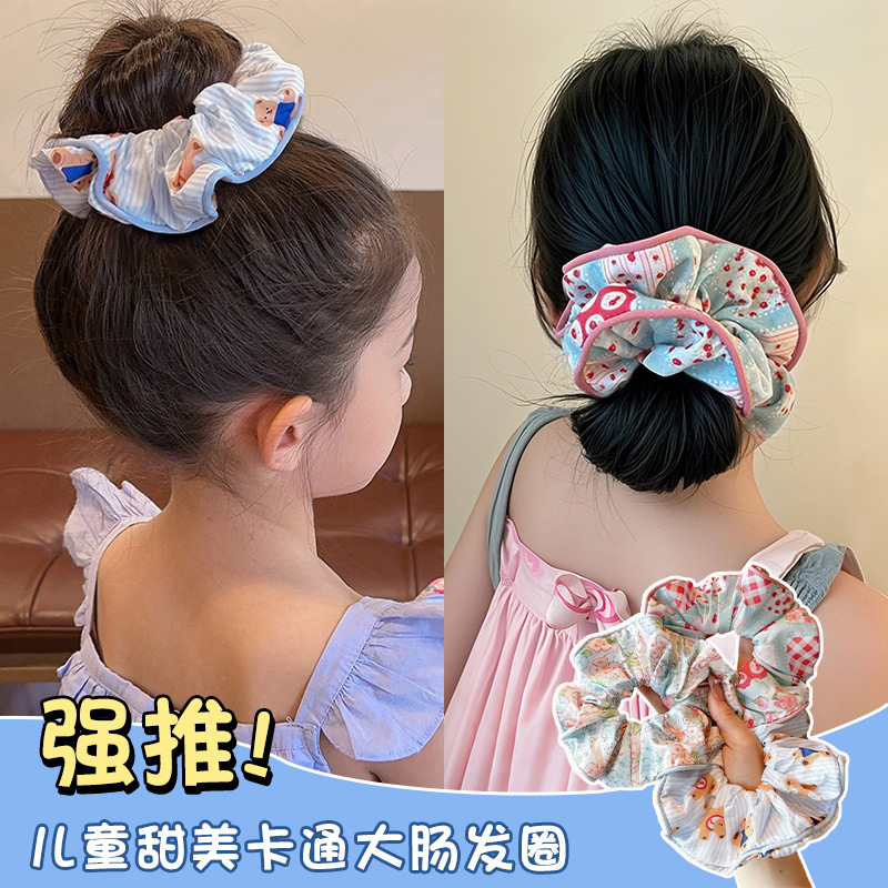 Sendai super inmortal flor gran intestino anillo de cabello para niños nuevo atado bola cabeza temperamento cabello de verano simple tocado al por mayor