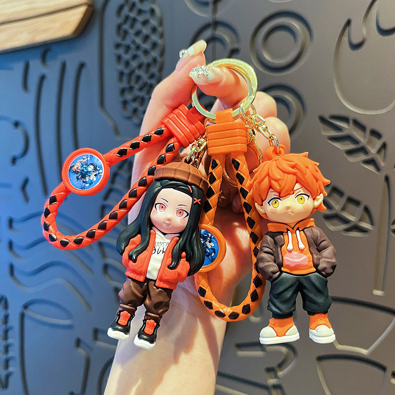 Anime Ghost Extermination Blade Keychain Cute Cartoon Your Beans Doll Charazzi Key Chain Bag Pendant Gift Anime Ghost Extermination Blade Keychain Cute Cartoon Your Beans Doll Charazzi Key Chain Bag Pendant Gift