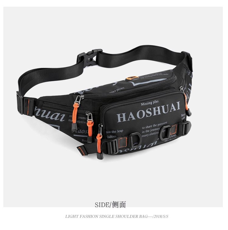 This men's waist bag is a small, lightweight, Instags-style Korean-style chest bag, a versatile and fashionable hip-hop single-shoulder crossbody small bag undefined