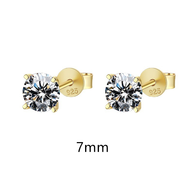 S925 plata esterlina 0.5-1.2 quilates cuatro garra moissanite Stud pendientes de moda Super Flash Stud pendientes para el desgaste del partido