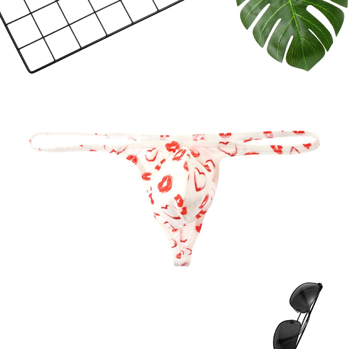 Sexiga herrstring i bomull med cartoon tryck erotiska underkläder_voghion.com
