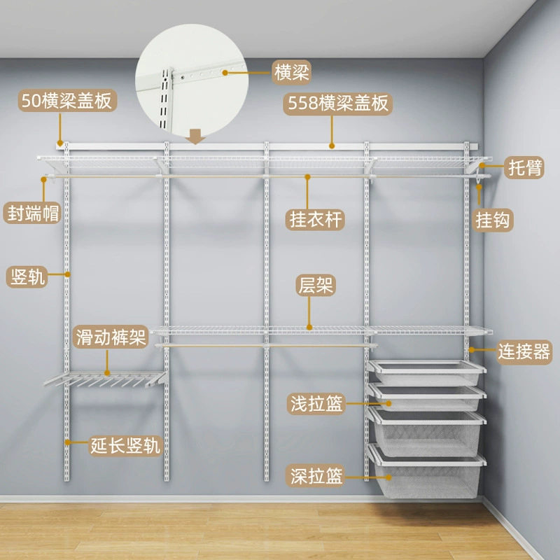 Умный эльф открытый гардероб настенный вешалка самодельный материал кладка стены металлический шкаф для аксессуаров DIY