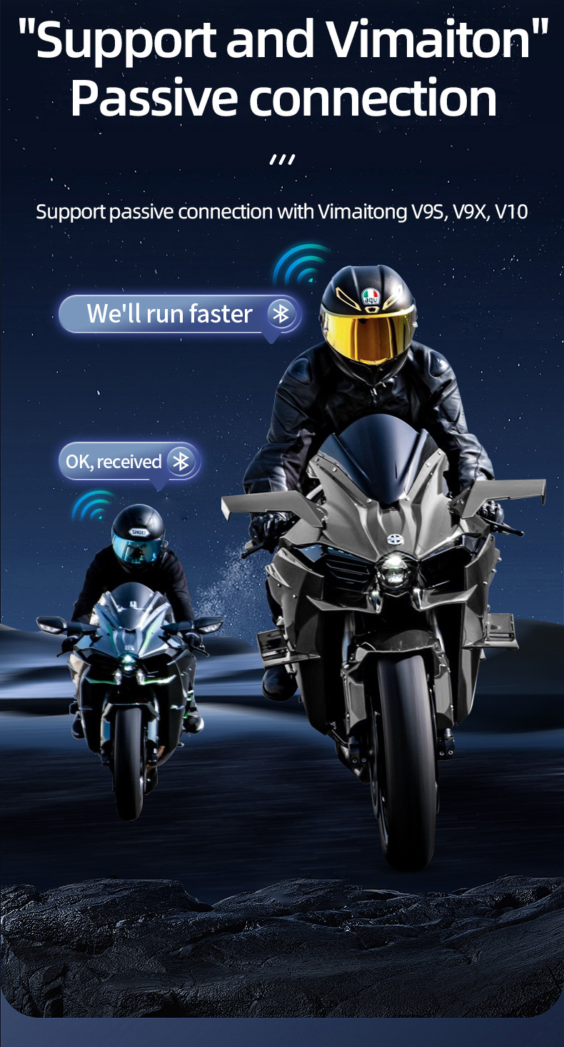 Cool Lighting Motorcycle Helmet Bluetooth Headset Full-Face Half-Face Three-Quarter Helmet Riding Intercom Helmet Headset