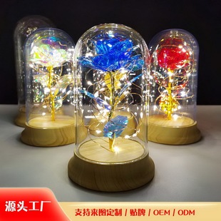 可定制小夜灯 金箔玫瑰花浪漫情人节礼物 花树银花led小夜灯-阿里巴巴