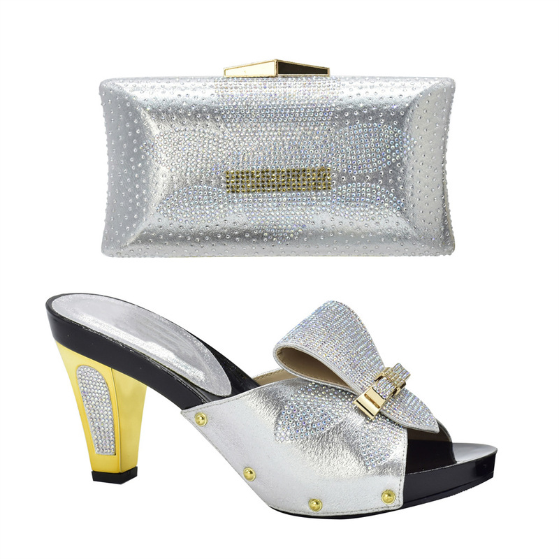 Cross-border Wearing Tapered Heel High Heel Sandals Slippers Party Banquet Clutch Bag suit Rhinestone Three-dimensional Decal Decoration