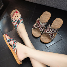 新款特价中国风交叉男女情侣款可外穿透气轻便防滑家居室内凉拖鞋