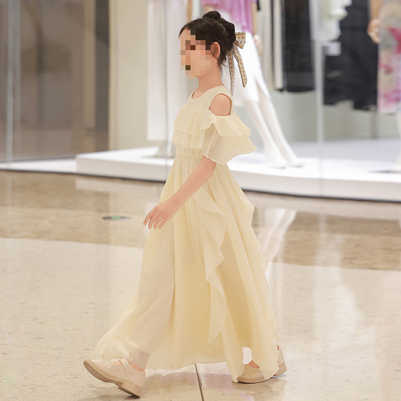 小女孩连衣裙2025夏季新款女童时尚雪纺碎花长裙儿童夏天长款裙子
