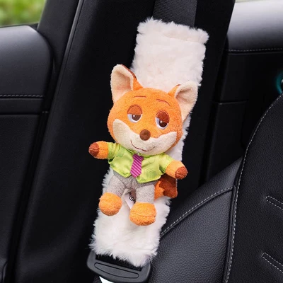 Sürətlər qutusu və əl tormozu başlıqları — Judy Nick Car Seatbelt - shoulder-pads-long-white-velvet-genuine-q-cute-nick-single