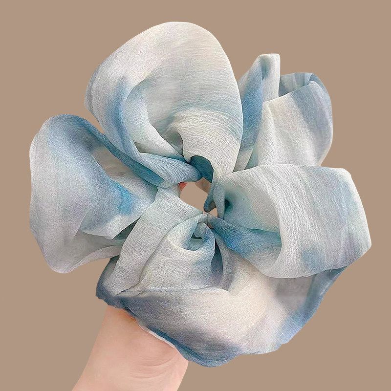 3번# 파란색 - 수묵화 스타일 묶음 머리끈 약 15cm