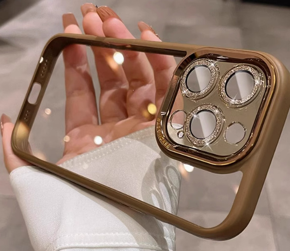 Metal glitter lente IPhone14ProMax todo incluido apple 13PRO lente de la película de la caja del teléfono para IP12p