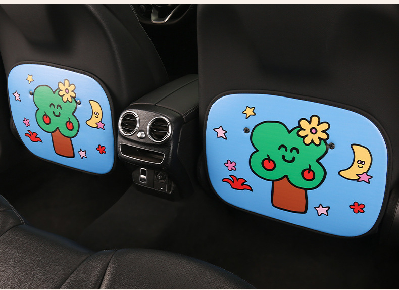Cute Cartoon Car Seat Back Anti-Kick Pad for Women, Car Seat Back Anti-Dirt Pad, Rear Seat Anti-Kick Pad for Children