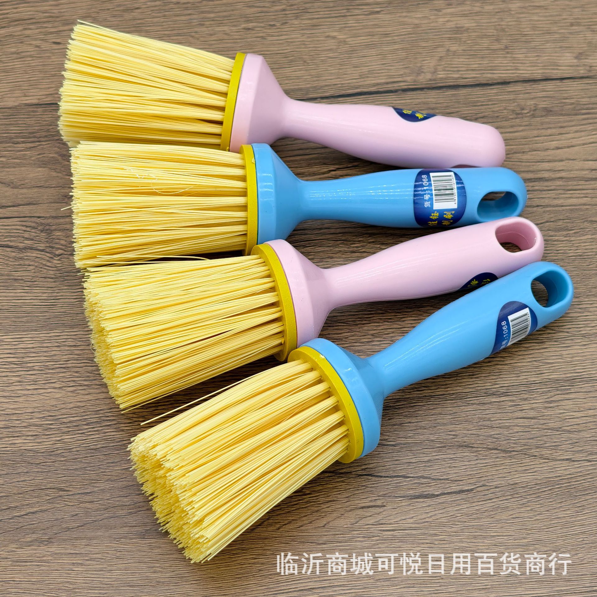 Plastic Pot Brush Linyi Daily Necessities One Yuan Two Yuan Store Macaron Color Plastic Long Handle Kitchen Cleaning Pot Brush
