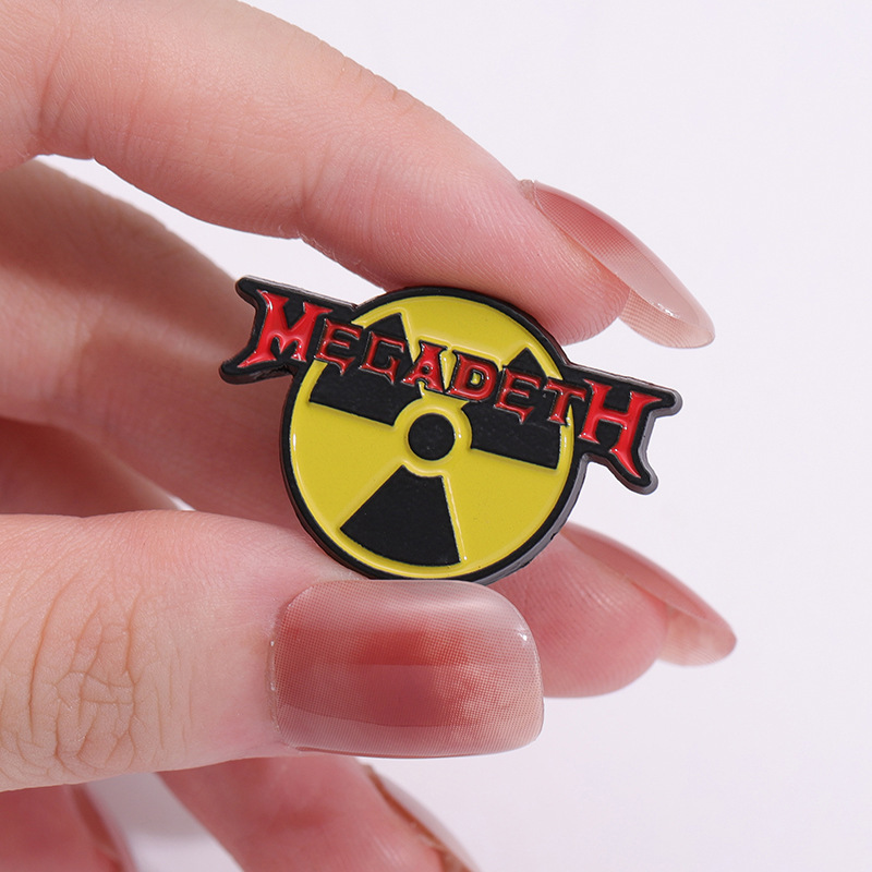 Metal lovers brooch magdis and radioactive logo mix badge rock music enamel pin weight