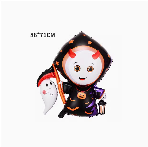 新しいハロウィーンアルミフィルム風船ショッピングモール装飾品カボチャ漫画風アルミフィルム風船ハロウィーン風船|undefined