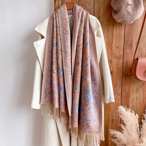  new ethnic style retro tassel shawl with dual-purpose women's travel vacation photo scarf cloak jacket