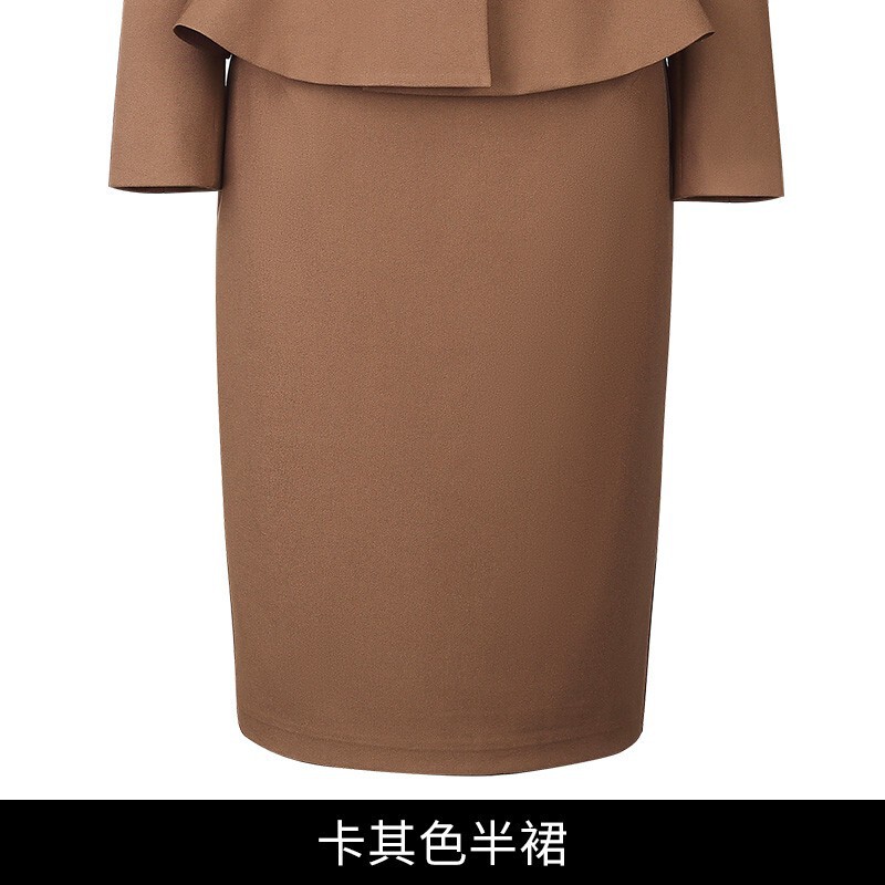 职业女裙套装米白色高端西装外套女西服时尚酒店经理美容师工作服|undefined