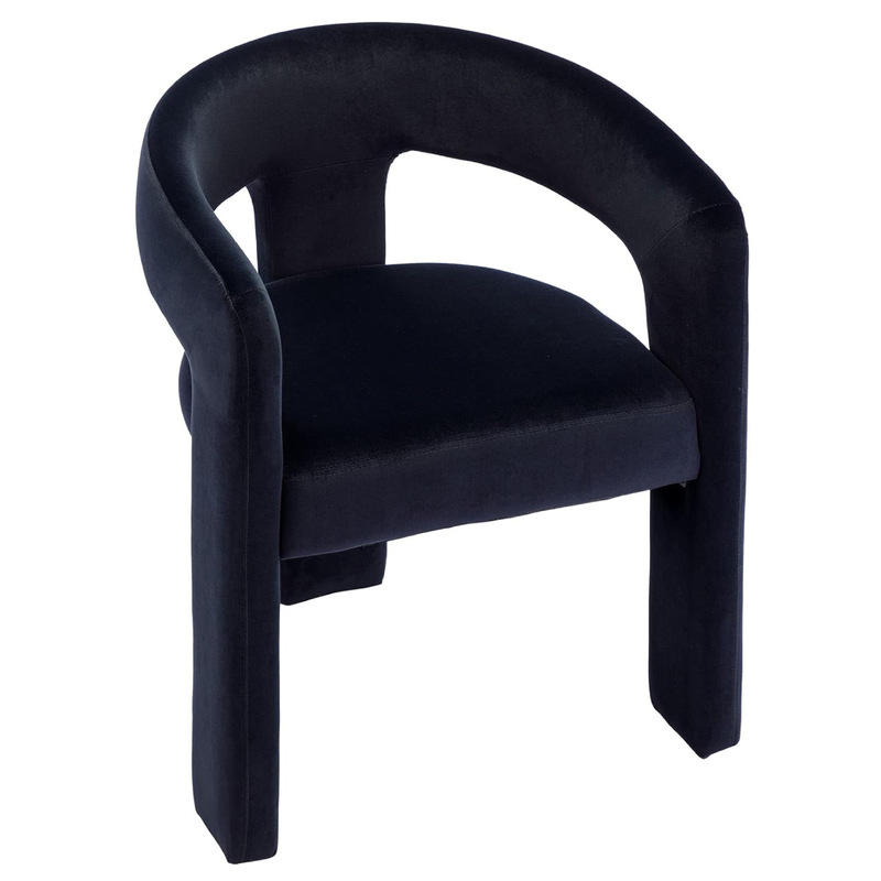 Modern design Nordic barrel upholstered velvet side accent dining chair with open backrest 3 legs