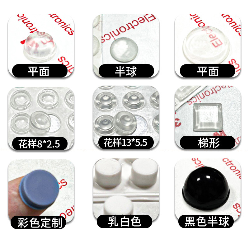 Almohadilla de goma silenciador de puerta de gabinete de silicona translúcida Almohadilla de goma de silicona anticolisión autoadhesiva antideslizante anticolisión de silicona anticolisión