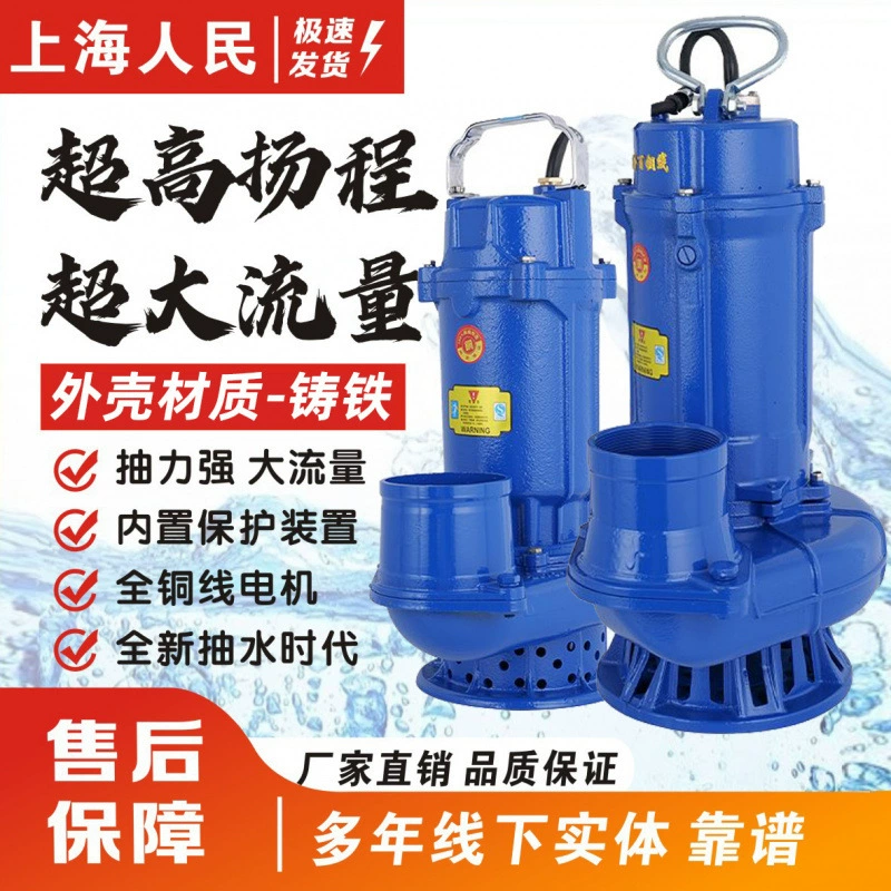 Погружной насос Shanghai People's Iron Shell 3inch 4inch Насос для чистой воды 220В Сельскохозяйственный ирригационный насос Бытовой водяной насос с высокой пропускной способностью