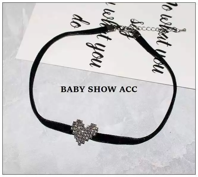 Nail sequins, zirconium heart shaped, choker, necklace, universal chain for key bag , jewelry, Japanese and Korean, Korean style