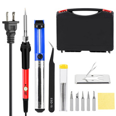 60W 110V Adjustable Temperature Soldering Iron Welding Kit with Stand and Wire Tool Box Set for Foreign Trade 
