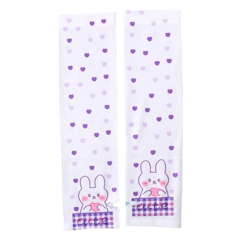 Sun Protection Sleeves Cartoon Female Printed Student Anti-Uv Cycling Gloves Male Outdoor Sports Driving Cute Ice Sleeves