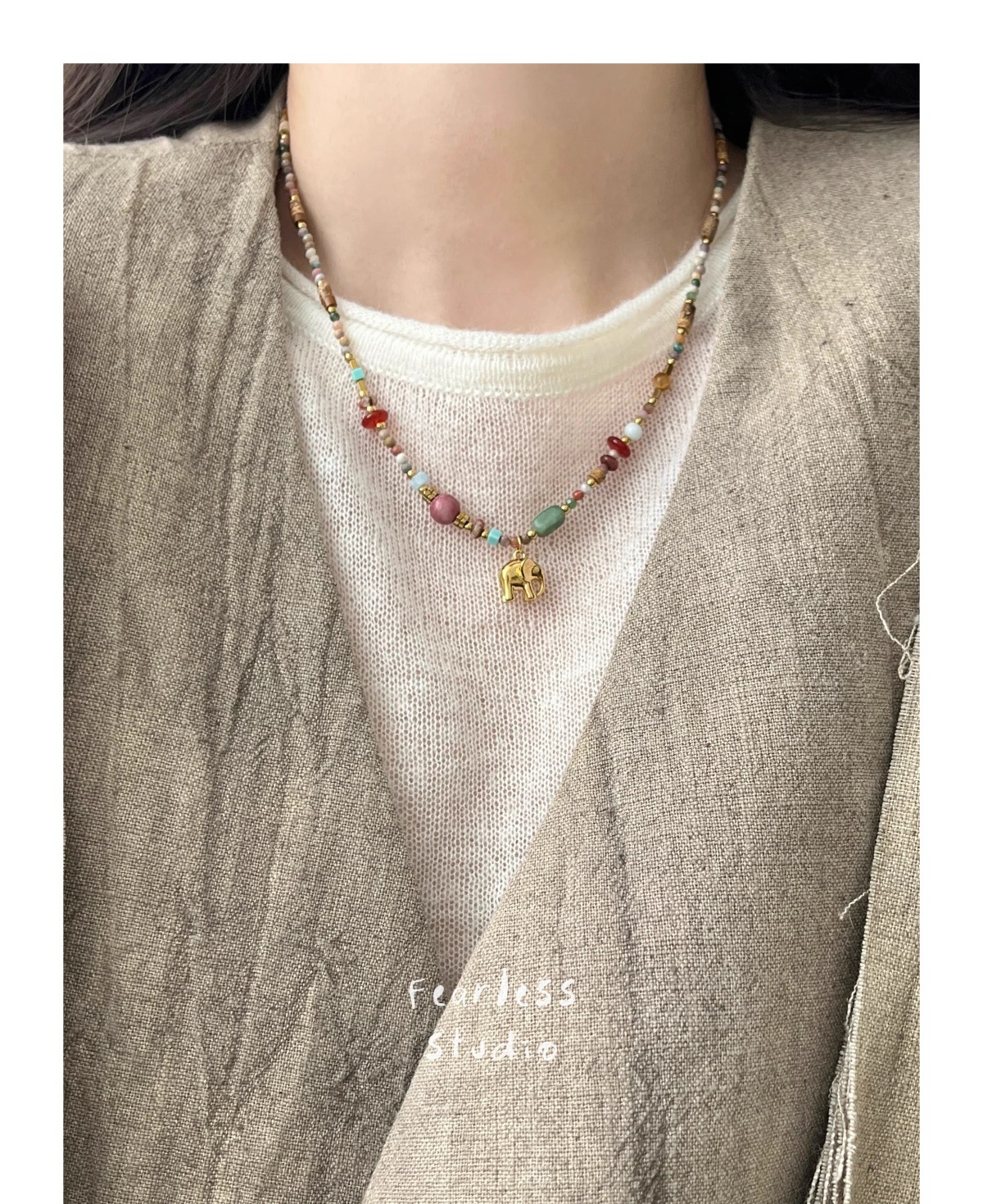 13g Weight Lobster Trigger Clasp Closure Clasp Closure Type Titanium Steel Pendant Material Pendant Necklace Classification Natural Stone, Titanium Steel Chain Material Beaded Chain Chain Type 1 Piece Quantity Casual, Daily Occasion natural stone, Titanium Steel Material Elephant Pattern All Seasons Season Women's Gender Plating Design Classic Style Style Classic Style Elephant Natural Stone Titanium Steel Beaded Chain Pendant Necklace In Bulk 6